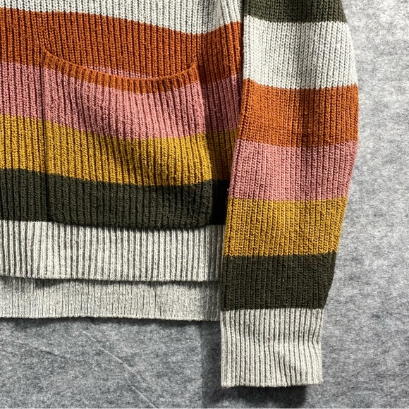 Madewell Womens Multicolor Striped Long Sleeve 2 Front Pocket Sweater Size M - Picture 7 of 9